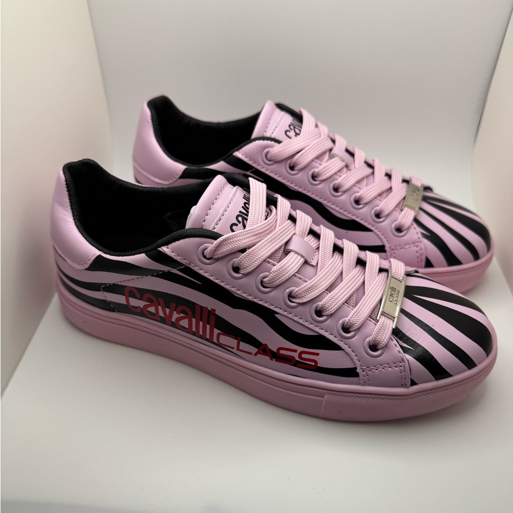 Cavalli Class Zebra Stripe Pink Sneakers NWT US 6/ EU 36